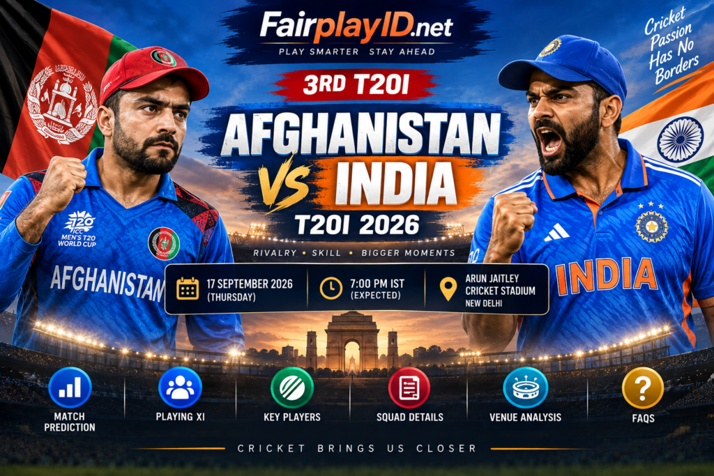 Afghanistan vs India 3rd T20I 2026 Prediction, Playing XI, Date, Time & Match Details